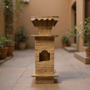 Marble Tulsi Pot, Brown